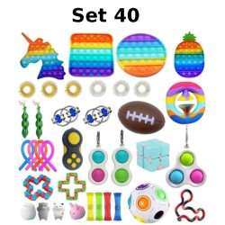 Anti-Stress Toy Set, Fidget Toy, Pop Bubble, Pop it - Silicone Squeeze Sensory Toys for Concentration