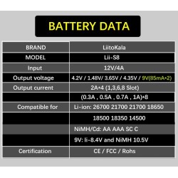 Lii-S8 battery charger - 69,00 &euro;
