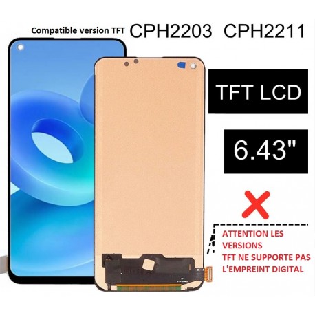 original Oppo A94 5G A94 4G screen and TFT touch assembly CPH2203, CPH2211