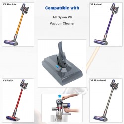 Batterie rechargeable pour aspirateur Dyson V8 absolu/duveteux/Animal/ Li-ion, 6000mAh, 21.6V, L50