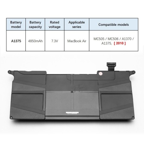 Replacement battery A1375 for Macbook Air 11" A1370 2011/2014 new original quality