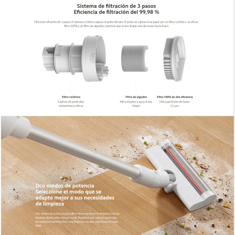 Xiaomi Mijia – light vacuum cleaner, 17kpa suction, 3-stage filtering, 45 Minutes of battery life, 1.2kg, co