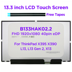 Touch screen LCD for Lenovo ThinkPad X395, X390, X13, L13, Gen 2, 20NL, 20NM, 20Q0, 20Q1, 40 pins, 13.3