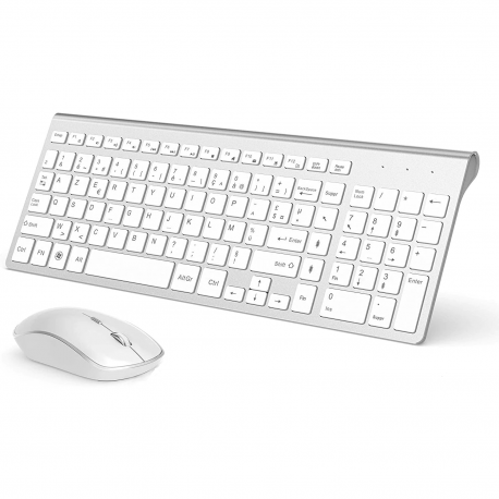AZERTY – clavier sans fil français 2.4 ghz, souris ergonomique, Compatible avec IMac, Mac, PC, tablette, ordinateur Windows (bla