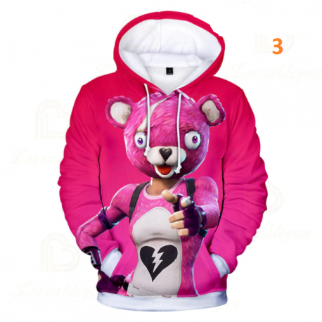 Fortnite - 3-14 year old kids hooded sweatshirt with 3D cartoon Battle Royale print for boys and girls