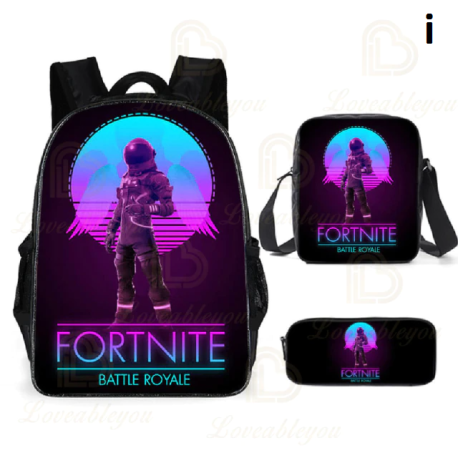 3 Pieces Fortnite Kids Backpack For School Kids Boys Girls Gifts