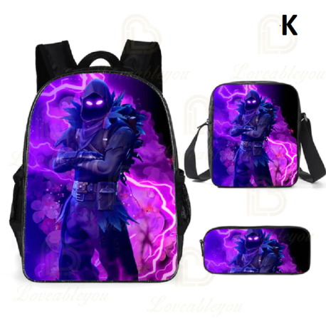 3 Pieces Fortnite Kids Backpack For School Kids Boys Girls Gifts