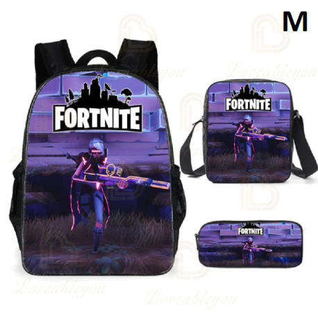 3 Pieces Fortnite Kids Backpack For School Kids Boys Girls Gifts