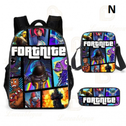 Sac à dos Fortnite pour enfants, 3 pièces, pour écoliers, garçons et filles, cadeaux
