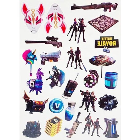 Fortnite – game tattoo stickers for children, Fortnite face tag, waterproof Korean stationery, ani toys