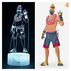 Lampe Led Fortnite multicolore avec t&eacute;l&eacute;commande