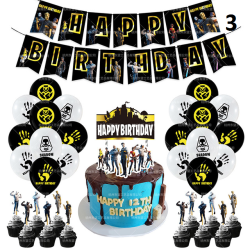 Fortnication party decoration, shooter, alpaca banner, birthday party decor, controllers, balloons, numbers, toys
