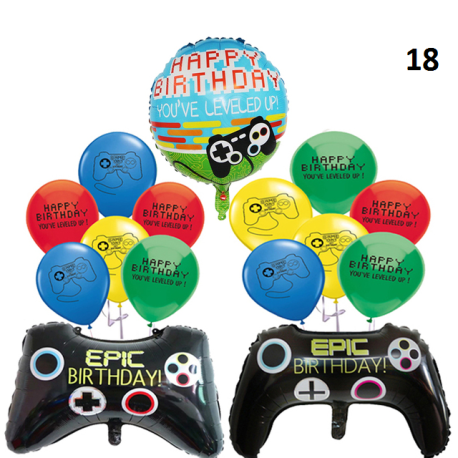Fortnication party decoration, shooter, alpaca banner, birthday party decor, controllers, balloons, numbers, toys