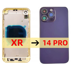 Transformation Theiphone XR to iphone 14 Pro with lock glass logo and frame 