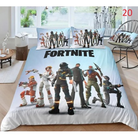Parure de Lit Fortnite housse de couette Anime Battle Royale avec taie d'oreiller, 4 tailles de literie