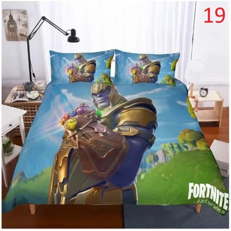 Parure de Lit Fortnite housse de couette Anime Battle Royale avec taie d'oreiller, 4 tailles de literie