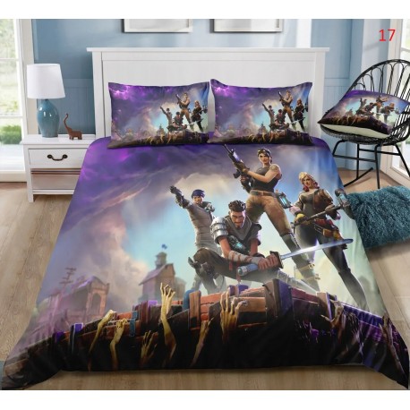 Parure de Lit Fortnite housse de couette Anime Battle Royale avec taie d'oreiller, 4 tailles de literie