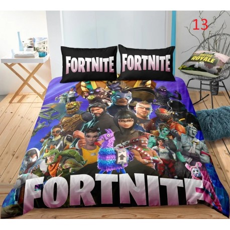 Parure de Lit Fortnite housse de couette Anime Battle Royale avec taie d'oreiller, 4 tailles de literie