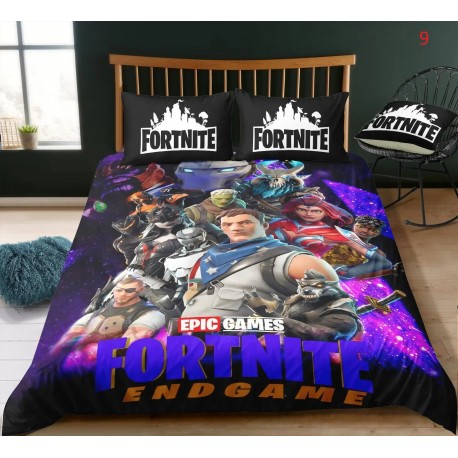 Parure de Lit Fortnite housse de couette Anime Battle Royale avec taie d'oreiller, 4 tailles de literie
