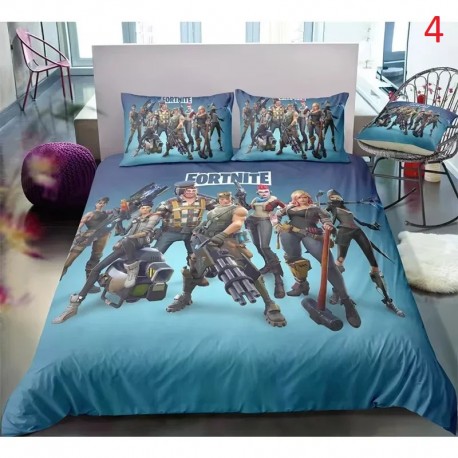 Parure de Lit Fortnite housse de couette Anime Battle Royale avec taie d'oreiller, 4 tailles de literie