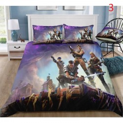 Parure de Lit Fortnite housse de couette Anime Battle Royale avec taie d'oreiller, 4 tailles de literie