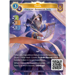 Thot (2-3-3) Unique Yzmir Altered TCG Card - KS Edition