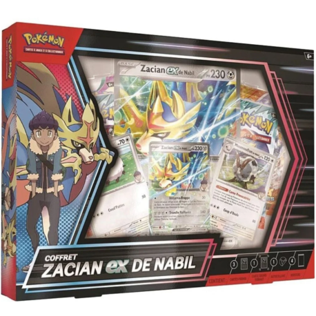 Coffret Zacian Ex de Nabil Pokémon 4 Boosters - EV09 EV08 EV01
