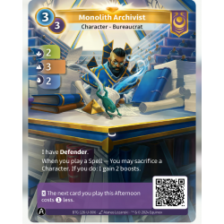 Monolith Archivist (2-3-2) Unique Yzmir - Altered TCG - KS Edition