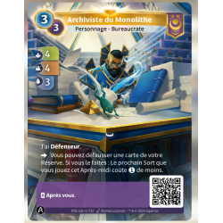 Monolith Archivist (4-4-3) Unique Yzmir - Altered TCG - KS Edition