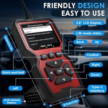 V519 OBD2 Automotive Diagnostic Scanner - Accessories