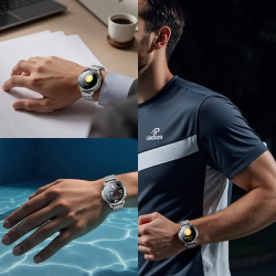 Yesido IO34 Smartwatch with AMOLED Display, Silver