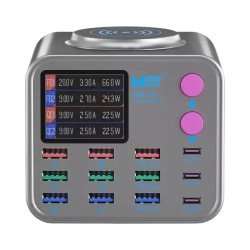 No.2 Charging Station (3x Type-C + 9x USB + Wireless Charger) 300W - 59,00 €