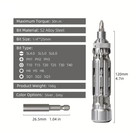 Magnetic EDC Screwdriver Set — Torx / Phillips / Hex