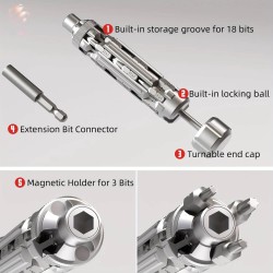 Magnetic EDC Screwdriver Set &mdash; Torx / Phillips / Hex