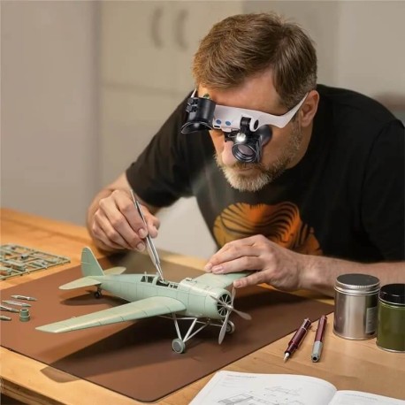 Hands-Free LED Magnifying Glasses — 14 Lenses (3X–15X)