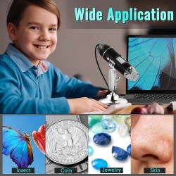 USB Digital Microscope 1600X &mdash; 8 LED 1080P