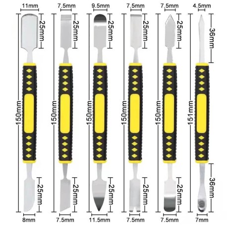 6pc Hardened Pry Bar Set — Screen Battery Frame