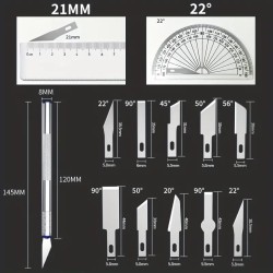 13pc Precision Carving Knife Set &mdash; Cased Kit