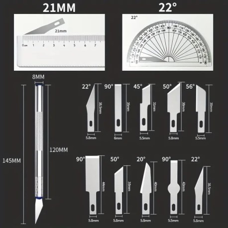 13pc Precision Carving Knife Set — Cased Kit