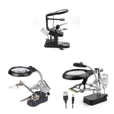 Helping Hands LED Magnifier Stand — Soldering Station