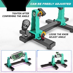 Metal 360&deg; PCB Holder Jig &mdash; Adjustable Clamp
