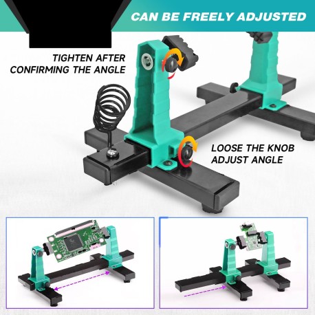 Metal 360° PCB Holder Jig — Adjustable Clamp